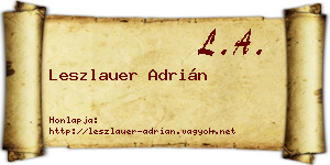 Leszlauer Adrián névjegykártya
