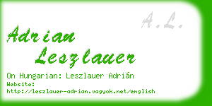adrian leszlauer business card